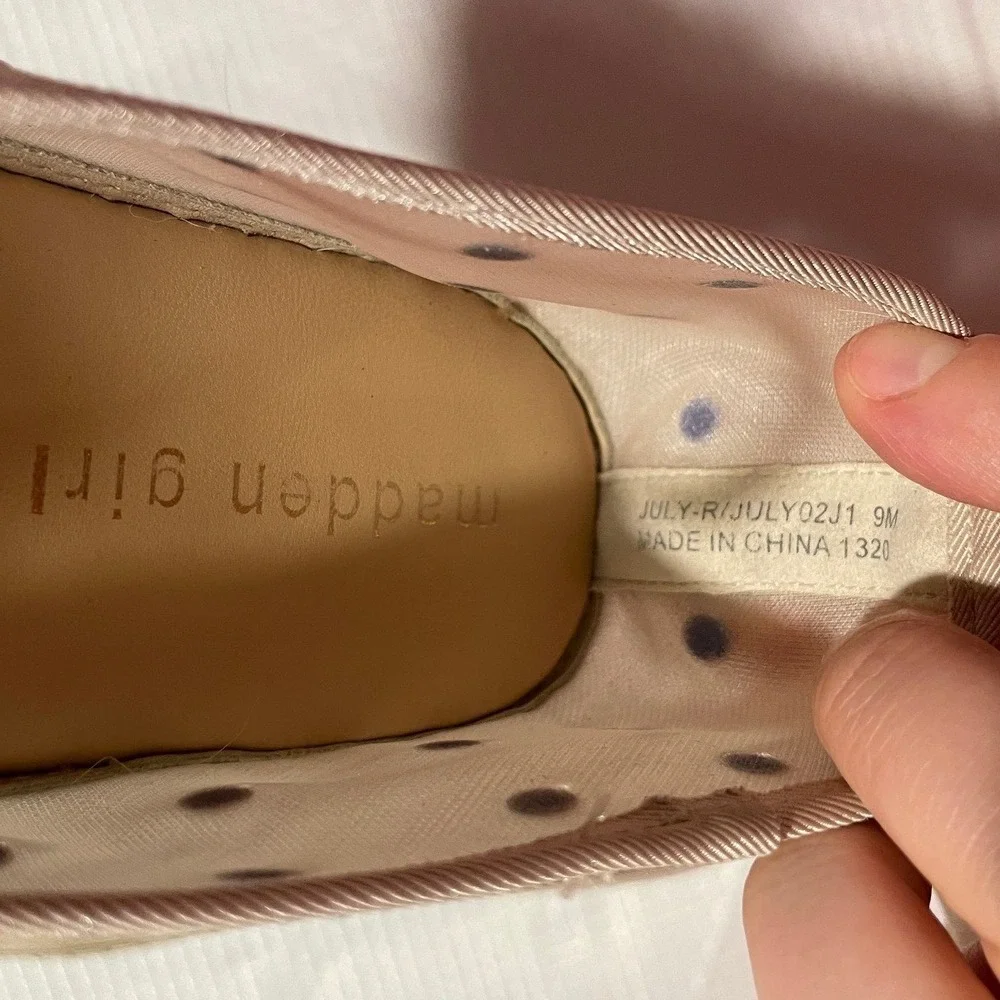 Madden Girl Rhinestone Mesh Espadrille Ballet Flats Tan Mary Jane JULY-R Size 9M
